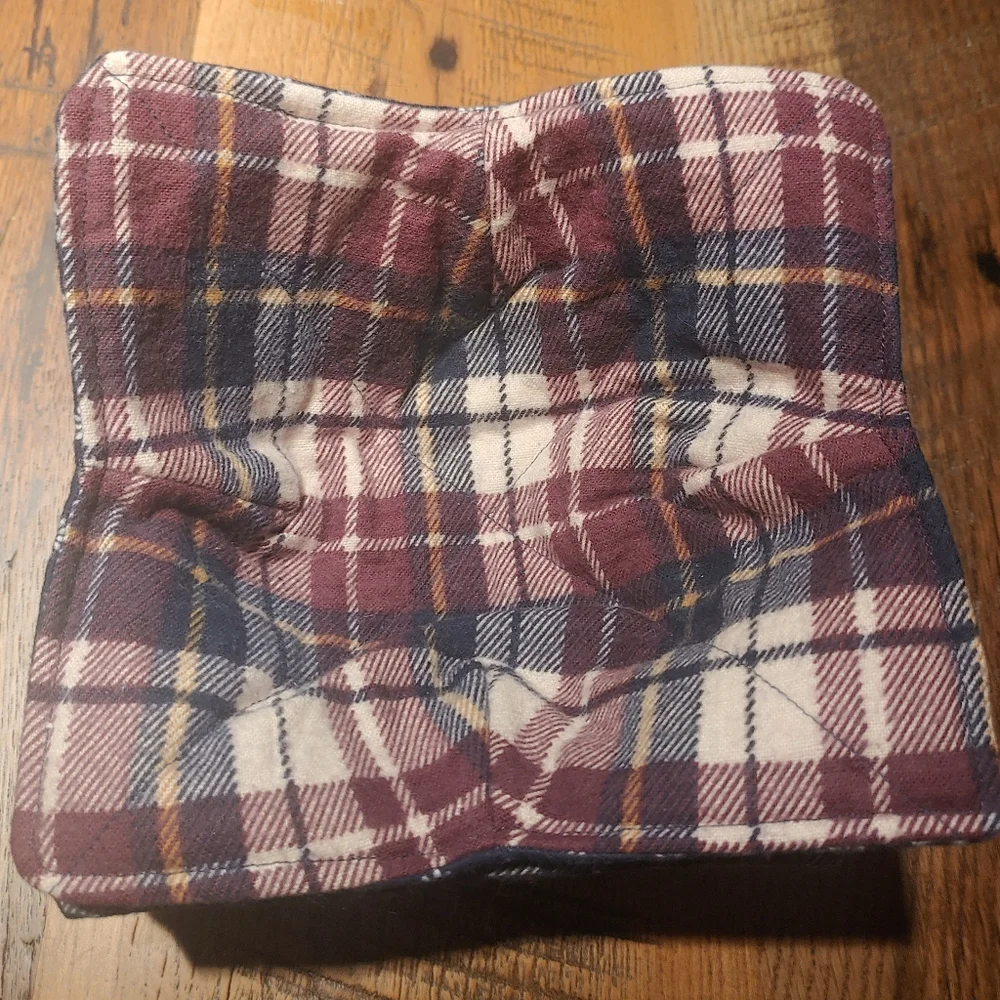 Bowl Cozy Handmade Insulated Reversible Plaid Or Floral - Set Of 4 New